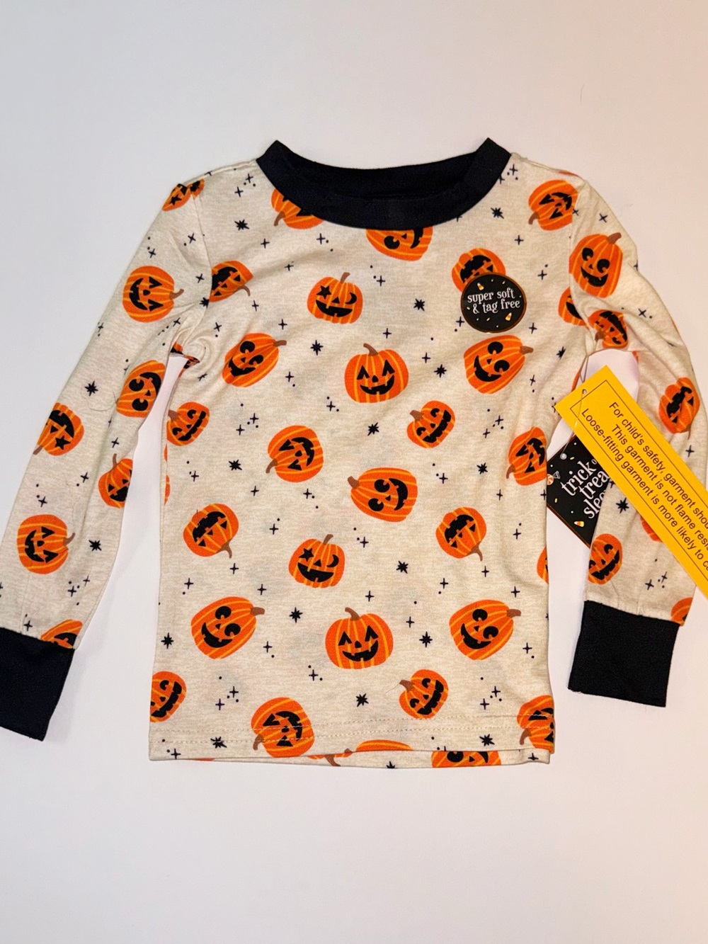 Halloween Pumpkin Kids Pajama Set with Socks - Orange - Picture 2 of 4